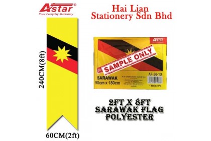 A'star 2' x 8' Malaysia Sarawak Polyester Flag (Thin Cloth)