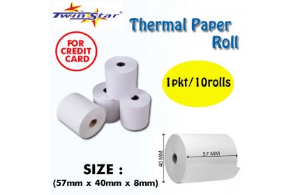 Twin Star Thermal Roll (40mm) 100rolls/BOX Twin Star Thermal Roll (40mm) 100rolls/BOX