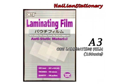 CBE Laminating Film B5/A4/A3 Size /100'sheets