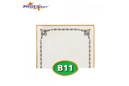 TS 3010 Twin Star Hot Stamping Certificate Gold Border Card