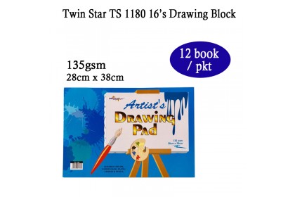 Twin Star Drawing Block 16'sheets 100gsm/135gsm/165gsm (28cm x 38cm)