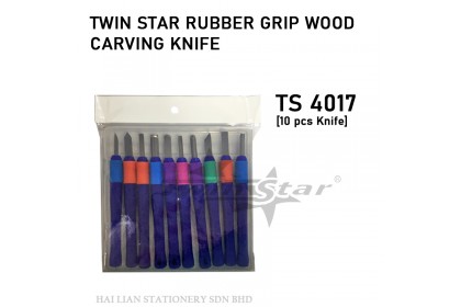 Twin Star Rubber Grip Wood Carving Knife 