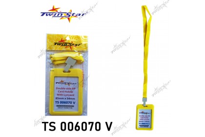 TS 006070V Twin Star Color Name Badge Holder 85mm x 54mm (Vertical)
