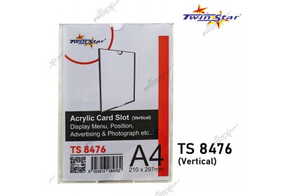 Twin Star A4 Size Acrylic Card Slot Display (Vertical / Horizontal) Twin Star A4 Size Acrylic Card Slot Display (Vertical / Horizontal)