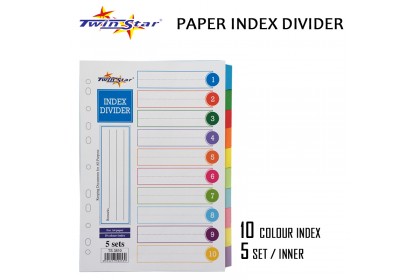 Twin Star A4 Colour Index Divider