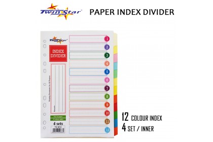 Twin Star A4 Colour Index Divider