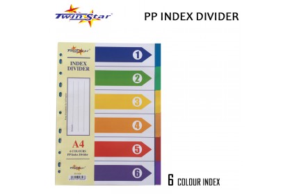 Twin Star A4 PP Colour Index Divider