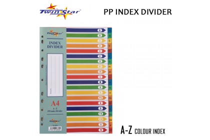 Twin Star A4 PP Colour Index Divider