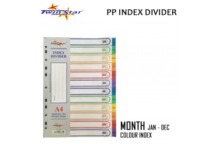 Twin Star A4 PP Colour Index Divider